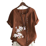 Chemise En Lin Et Coton A Fleurs