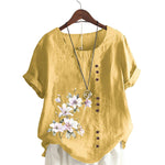 Chemise En Lin Et Coton A Fleurs