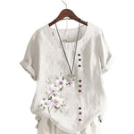 Chemise En Lin Et Coton A Fleurs
