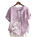 Chemise En Lin Et Coton A Fleurs